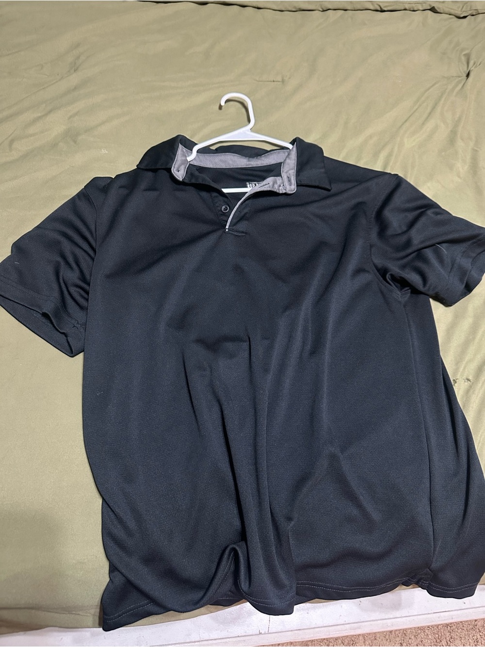 RedHead Black Polo with Gray Contrast Collar